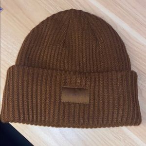 Brown ribbed beanie